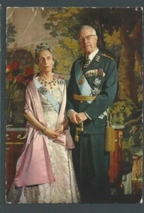 1916 Postkarte Royalty Sweden King Card Gustaf & Queen Silvia - Bild 1 von 1