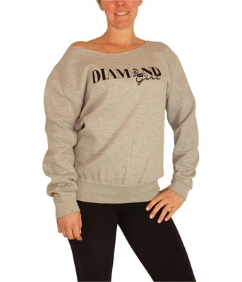 Elevenparis Womens Diamond Girl Sweatshirt, gray, M - Image 1 of 4