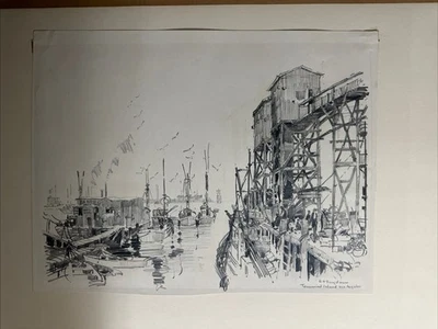 Эскизное искусство 1900-х годов Edward Howard Suydam Terminal Island Los Angeles  - Изображение 1 из 4