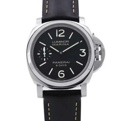 PANERAI Luminor Marina 8 días 44 mm acero inoxidable/cuero esfera negra PAM00510 Foto 1 de 4