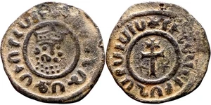 Medieval Armenian Bronze Coin - Cilician Armenia Levon I Tank, 1198-1219 AD - Picture 1 of 4