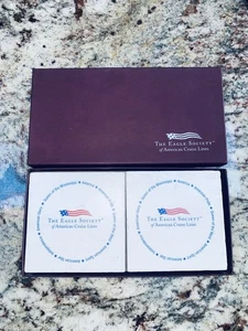 Set 2 sottobicchieri The Eagle Society of American Cruise Lines in scatola stella - Foto 1 di 6