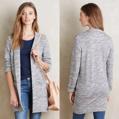 Chaqueta Blazer Anthropologie Saturday Sunday Gris Jaspeado Midi Mujer Mediana Foto 1 de 4