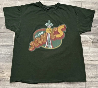 Рубашка мужская Seattle Sonics NBA размер XL зеленая баскетбольная спортивная футболка Gildan - Изображение 1 из 4