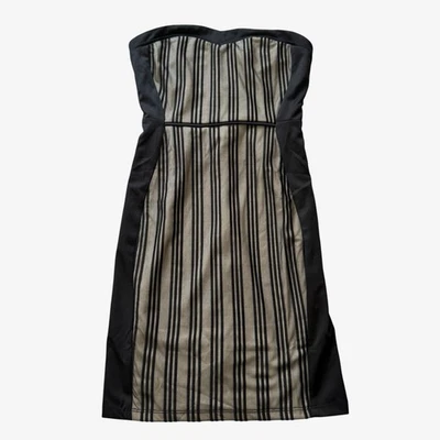 Mini vestido de cóctel Nikibiki para mujer sin tirantes a rayas, negro desnudo, talla M, nuevo sin etiquetas Foto 1 de 4