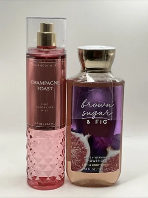 2pk Bath and Body Works Brown Sugar & Fig Shower Gel & Champagne Toast Mist - Image 1 of 2