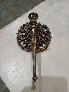 Vintage HOMCO Candle Medallion Wall Sconce #4148 Antique Black Gold 1973 - Picture 1 of 5