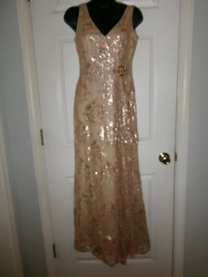 BADGLEY MISCHKA Collection Formal Gown Blush Embellished Tulle SZ 0 - Image 1 of 4