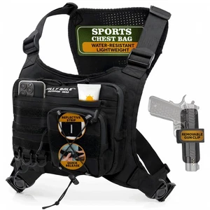 Sports Chest Bag – Lightweight, Outdoor Water-Resistant Adjustable EDC Front ... - Picture 1 of 9