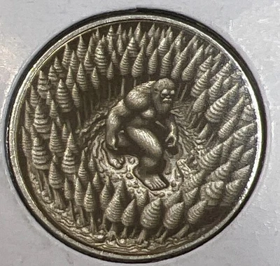 Laser Etched US Quarter - BIG FOOT IN FOREST  - Image 1 of 4