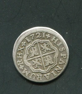tu_bazar 1 REAL PLATA FELIPE V 1721 SEVILLA 2,40 GRS. - Imagen 1 de 2