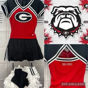 Cheerleading Uniform College Real Georgia Bulldogs Adult SM Flyaway - Picture 1 of 7