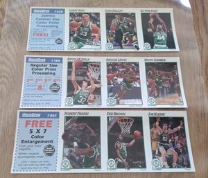 1991-92 NBA Hoops Basketball Uncut Team Set Parish,Bird, McHale Boston Celtics - Picture 1 of 9