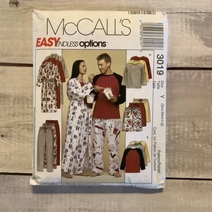 McCalls 3019 Sewing Pattern Unisex Pajamas Robe Sleepwear Sizes SM-LG UNCUT - Picture 1 of 4