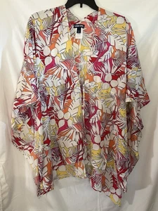 Lands End Damen Kimono mit Bindeband Taille mehrere Palmen Einheitsgröße - Bild 1 von 12