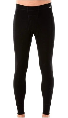 MERIWOOL Mens Base Layer 100% Merino Wool Thermal Pants Size Medium Black 240g