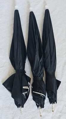  Used Reflective Photo Studio Umbrellas Black and Silver 3 Total - Image 1 of 4