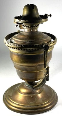 Antique Northwind Brass Kerosene Ship's Gimbal Lamp, Edw. Miller, Meriden, CT - Image 1 of 4