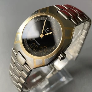 Mens Omega Seamaster Polaris Ana-Digi Steel 18k Gold Serviced Boxed 32mm - Picture 1 of 15