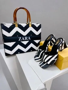 Zara Zebra Print Heel And Handbag Set - Picture 1 of 4