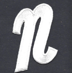"LETRAS - White Script 2" Letra ""N"" - Aplique Bordado de Hierro - Imagen 1 de 1