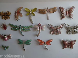 Modeschmuck Brosche - Schmetterling - Libelle - Käfer - Bild 1 von 15