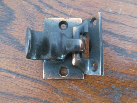 Antique Copper Japanned Victorian Cast Iron Window Sash lock Latch and Lift Cover