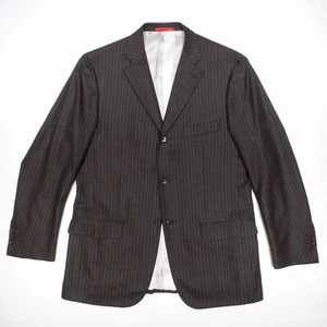 ISAIA Sciammeria 180's Wool 3-Btn Suit Brown Striped - 54 / 42 R 32 x 29 *Hole - Picture 1 of 24