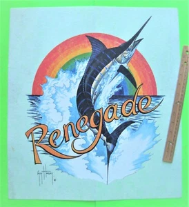 Original GUY HARVEY "RENEGADE" PESCA DEPORTIVA 18" X 20" IMPRESIÓN ARTÍSTICA EN FIELTRO XLNT - Imagen 1 de 4