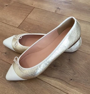Zapatos de ballet planos de cuero metálico JCrew Gemma f5516 10.5 - Imagen 1 de 6