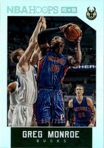 2015-16 Hoops Silver Milwaukee Bucks Basketball Card #111 Greg Monroe /299