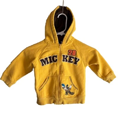 Disney Niños Mickey Mouse Sudadera con Capucha Cremallera Completa Chamarra Talla 3T Vellón Bordado De Colección Foto 1 de 4