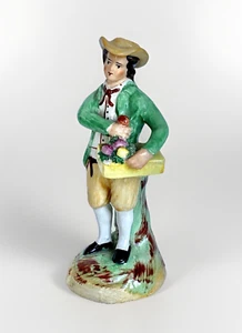 Antique Staffordshire Man Fruit Seller Figurine, 1800's. 4-3/4" Tall - Picture 1 of 8