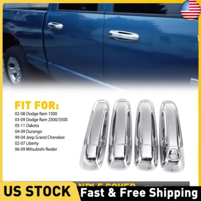 Manija cromada de 4 puertas con cubierta de ojo de cerradura para Dodge Ram 1500 2500 3500 EE 2009-2018 Foto 1 de 4