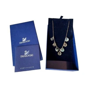 Swarovski Crystal Clear & Topaz Crystal Drops Necklace MIB - Picture 1 of 5
