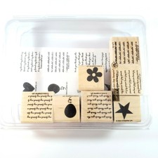 Stampin' Up Two Step Stampin' Mini Messages Woodblock Stamp Set From 2004