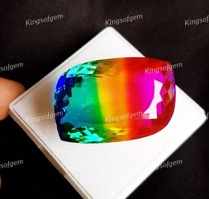Piedra de vidrio doblete de 81 quilates turmalina multicolor piedra de corte elegante piedra preciosa suelta - Imagen 1 de 6