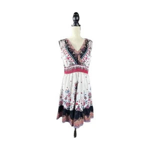 Suzanne Betro geblümtes gesmoktes ärmelloses Kleid Größe M - Bild 1 von 9