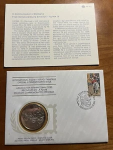 Franklin Mint International Society of Postmasters Medallic Covers Denmark - Picture 1 of 4