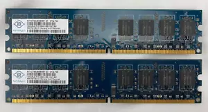 NANYA NT1GT64U8HB0BY -3C 0734. TW Computer Memory Ram Two Sticks 1GB Each C5/E9 - Picture 1 of 3