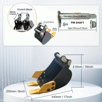 200mm Narrow bucket trenching bucket attachment, used for small excavators - image 1 of 4