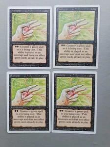 Deathgrip x4 PLAYSET , MTG Revised Edition (1994) Uncommon Black Enchantment NM - Picture 1 of 2