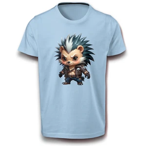 Cooler Igel im Biker-Look Anime Style T-Shirt - Nagetier Stachelschwein Cartoon - Bild 1 von 5