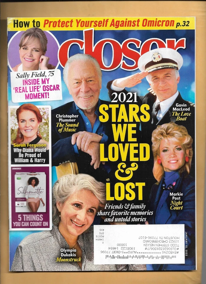 Closer Magazine Jan 10 2022-Stars Lost in 2021-Gavin MacLeod,Markie Post & More - Image 1 of 1