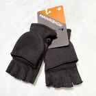 Hawke & Co. Black Fleece Ribbed Knit Convertible Mitten Gloves Small/Medium