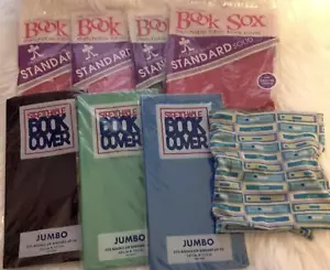 New Book Sox stretchable fabric covers small big jumbo sizes lot 7 solid - Imagen 1 de 1