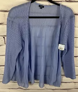 NWT Komarov Women's Size XL Blue Long Sleeve Open Cardigan Textured - Picture 1 of 6