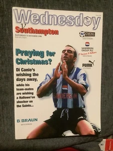 SHEFFIELD SHEFF WEDNESDAY V SOUTHAMPTON 31 OCT 98 PREMIERSHIP PROGRAMME - Picture 1 of 2