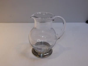 Match Italy Crystal Small Cream Pitcher w Silver Tone Metal Base - Picture 1 of 5