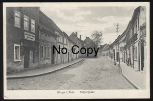 Postal #35 Bürgel Turingia Jena Töpfergasse vista calle gel.1933 - Imagen 1 de 2